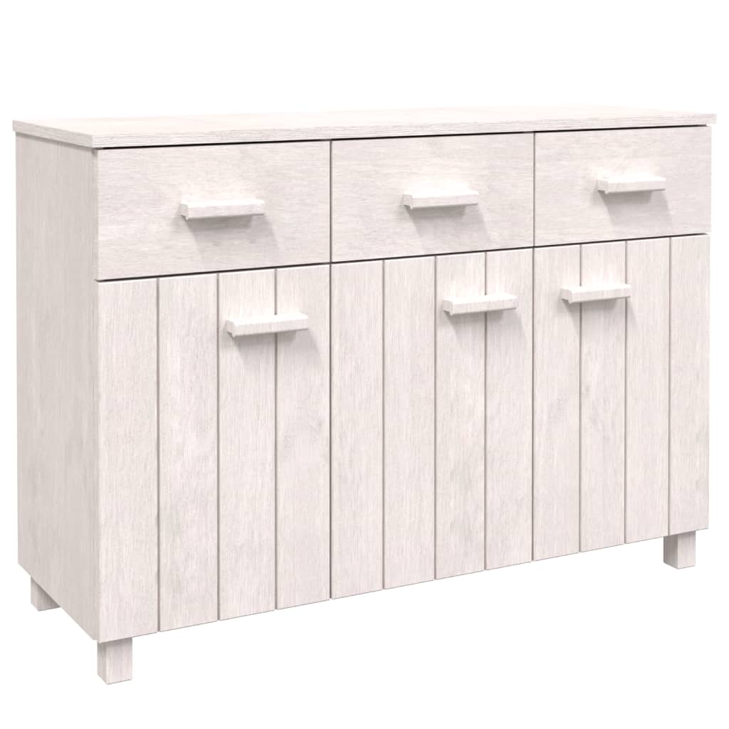 Sideboard HAMAR White 113x40x80 cm Solid Wood Pine