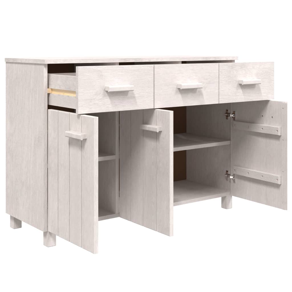 Sideboard HAMAR White 113x40x80 cm Solid Wood Pine