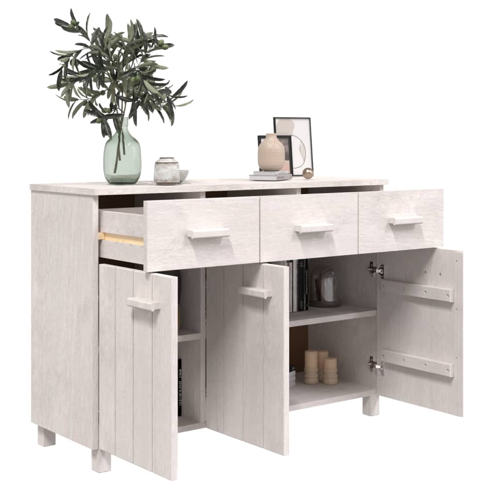 Sideboard HAMAR White 113x40x80 cm Solid Wood Pine
