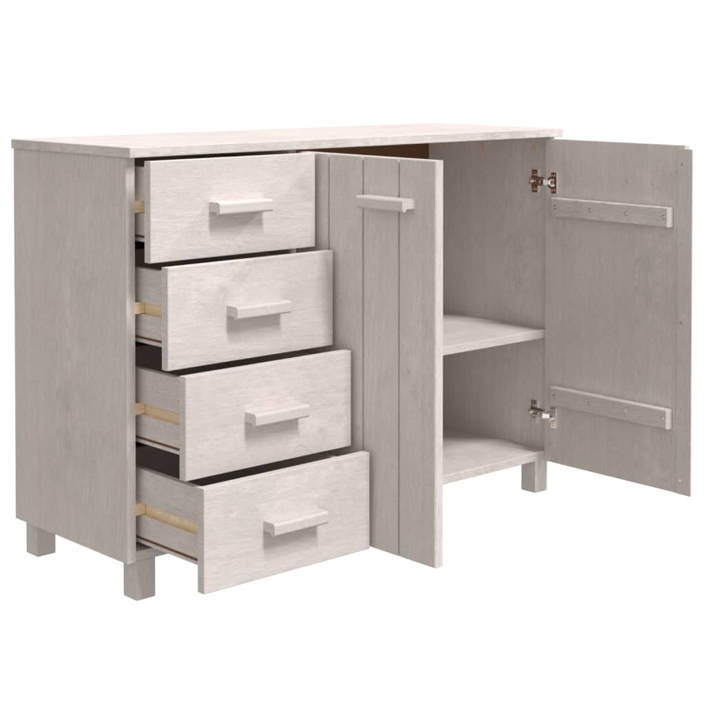 Sideboard HAMAR White 113x40x80 cm Solid Wood Pine