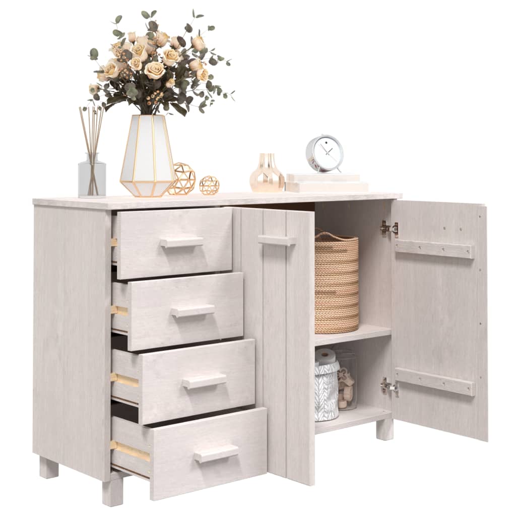 Sideboard HAMAR White 113x40x80 cm Solid Wood Pine