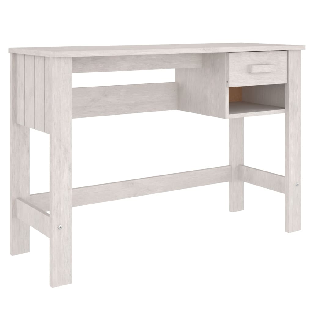 Desk HAMAR White 110x40x75 cm Solid Wood Pine
