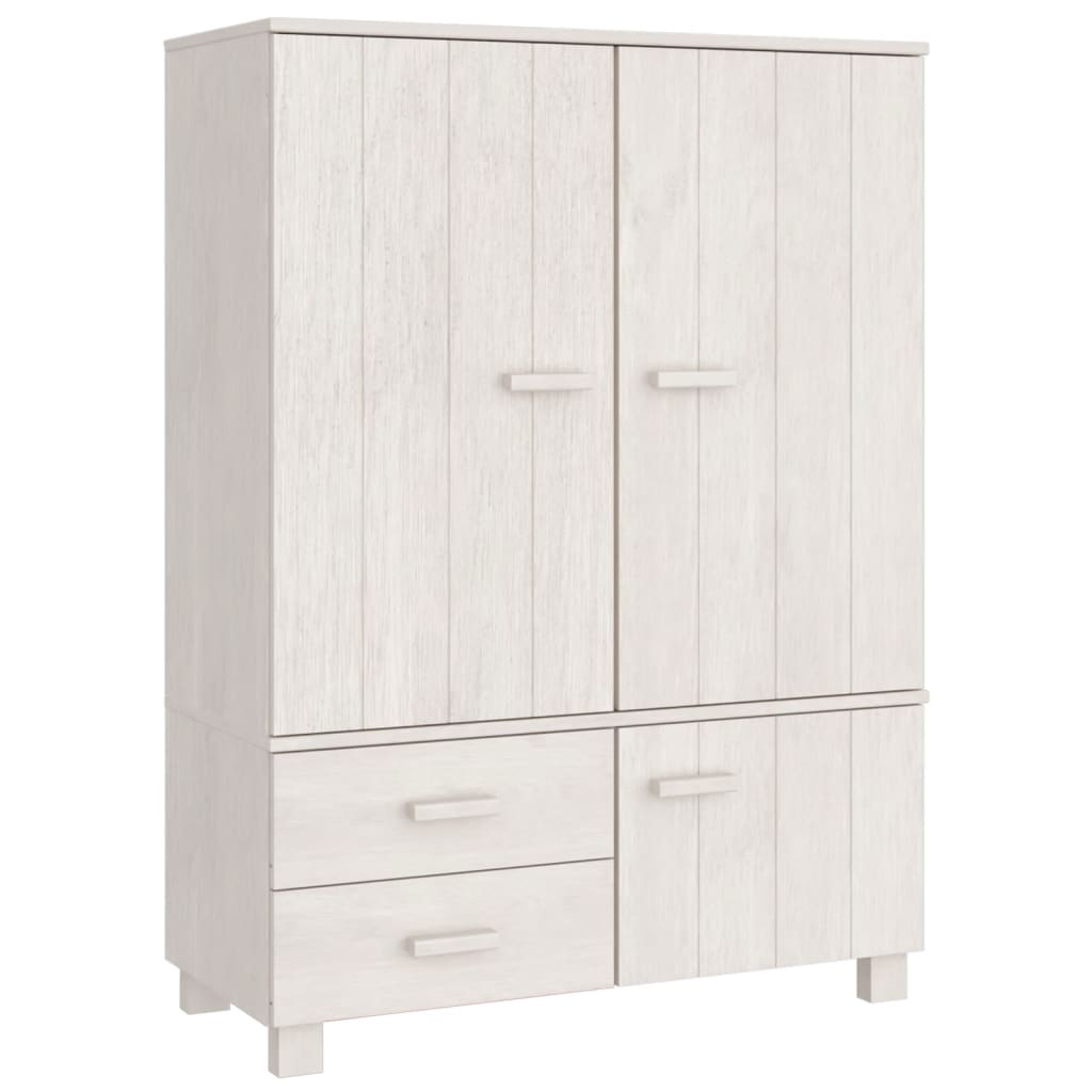 Wardrobe HAMAR White 99x45x137 cm Solid Wood Pine
