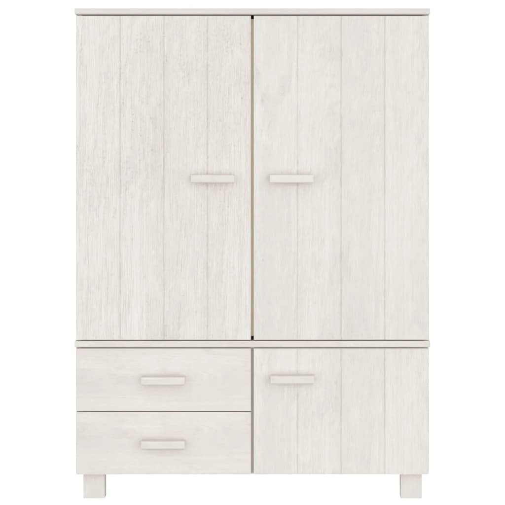 Wardrobe HAMAR White 99x45x137 cm Solid Wood Pine