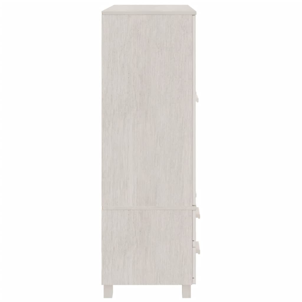 Wardrobe HAMAR White 99x45x137 cm Solid Wood Pine