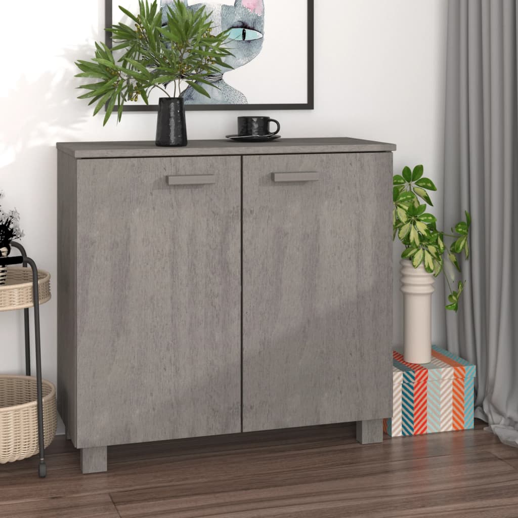 Sideboard HAMAR Light Grey 85x35x80 cm Solid Wood Pine