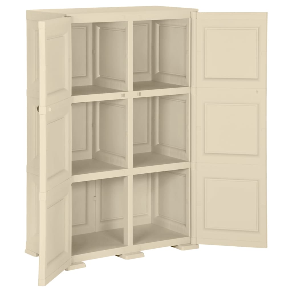 Plastic Cabinet 79x43x125 cm Wood Design Angora White
