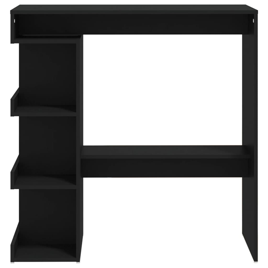 Modern Wooden High Kitchen Bar Dining Table With Open Storage Shelves Wood Tables