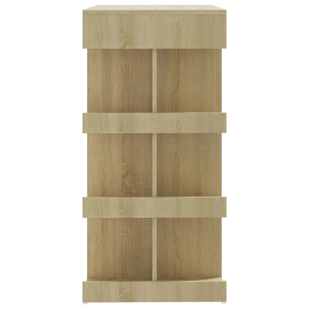 Modern Wooden High Kitchen Bar Dining Table With Open Storage Shelves Wood Tables