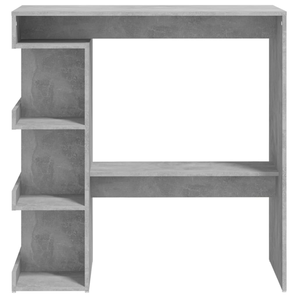 Modern Wooden High Kitchen Bar Dining Table With Open Storage Shelves Wood Tables