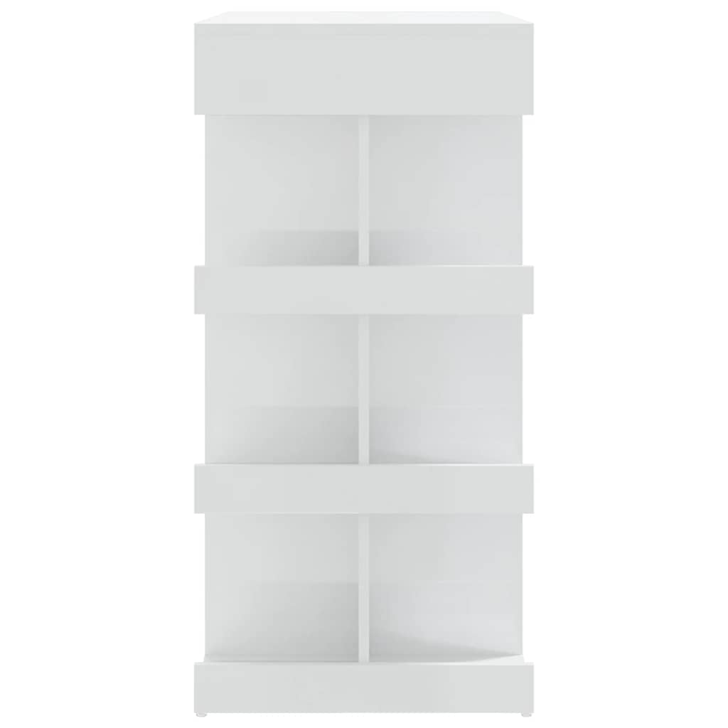 Modern Wooden High Kitchen Bar Dining Table With Open Storage Shelves Wood Tables