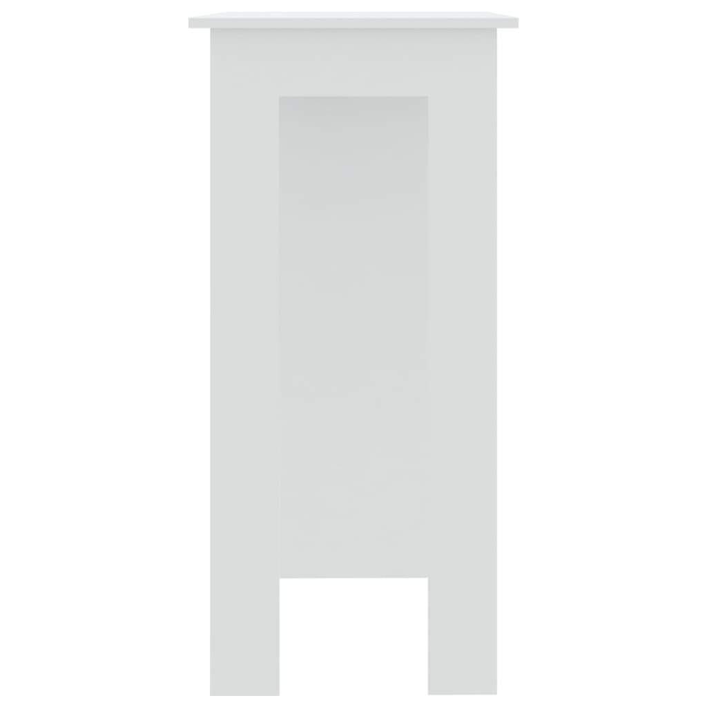 Modern Wooden High Bar Table With Open Storage Shelves Wood Table