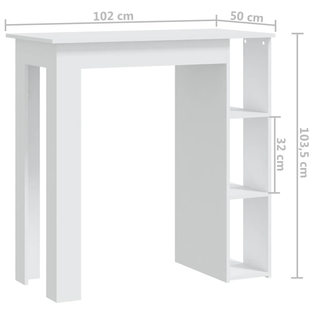 Modern Wooden High Bar Table With Open Storage Shelves Wood Table