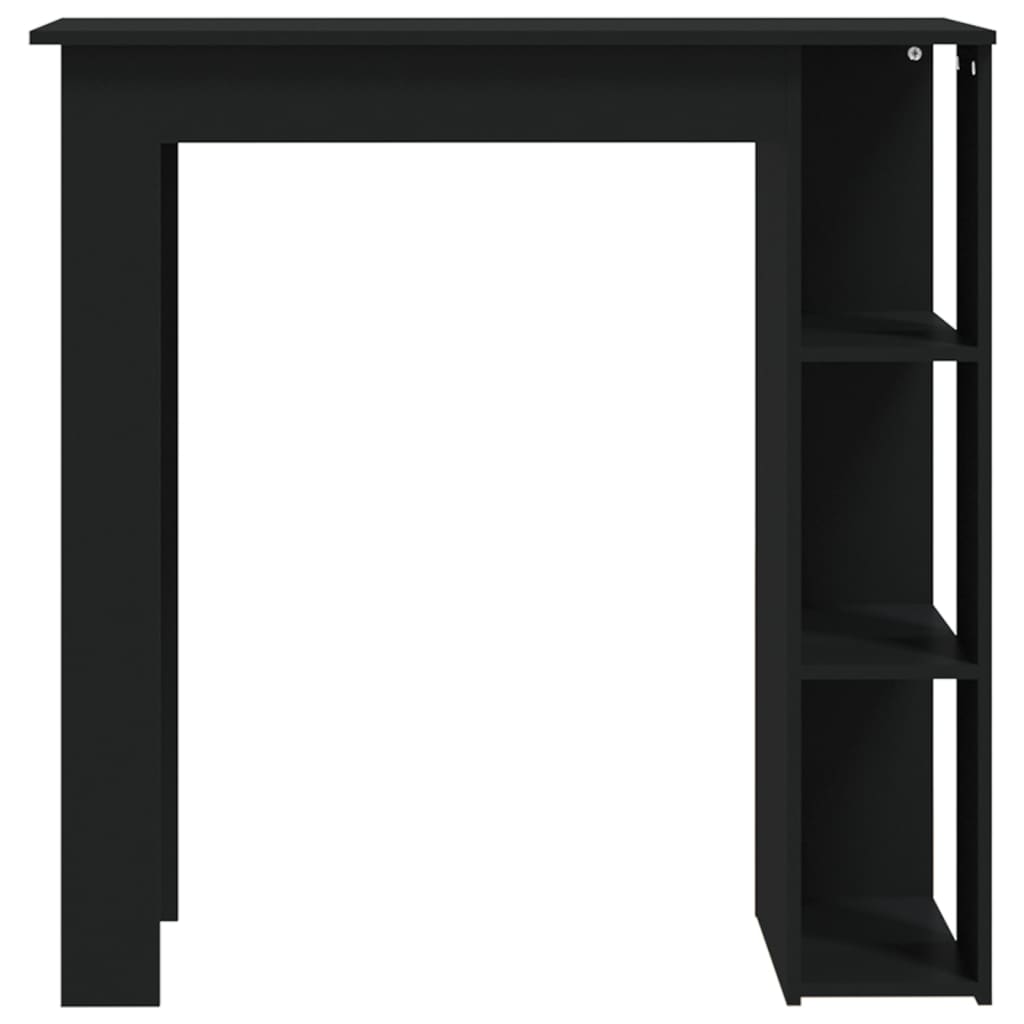 Modern Wooden High Bar Table With Open Storage Shelves Wood Table