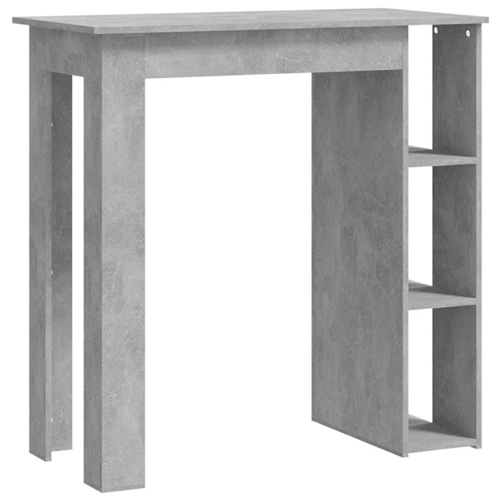 Modern Wooden High Bar Table With Open Storage Shelves Wood Table