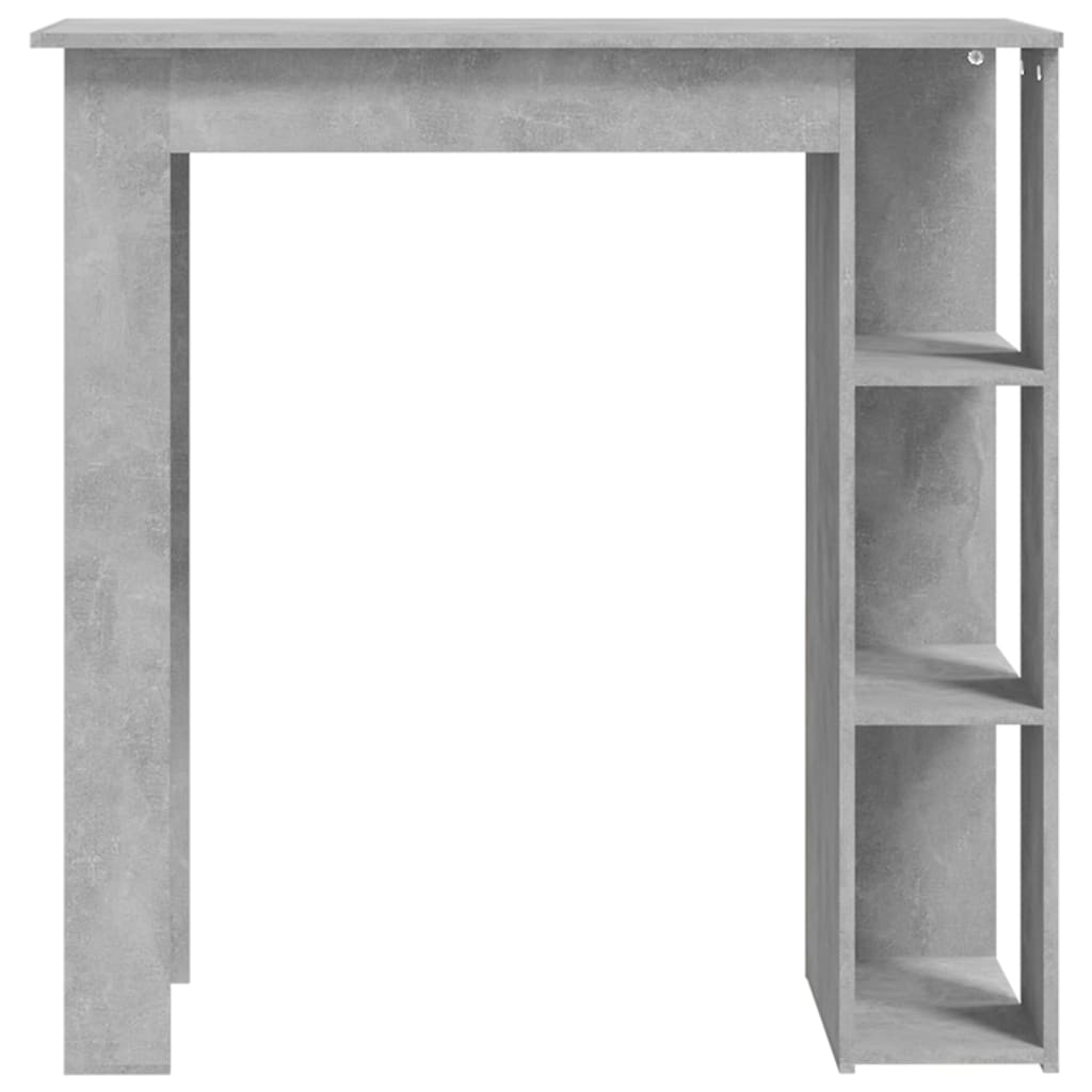 Modern Wooden High Bar Table With Open Storage Shelves Wood Table