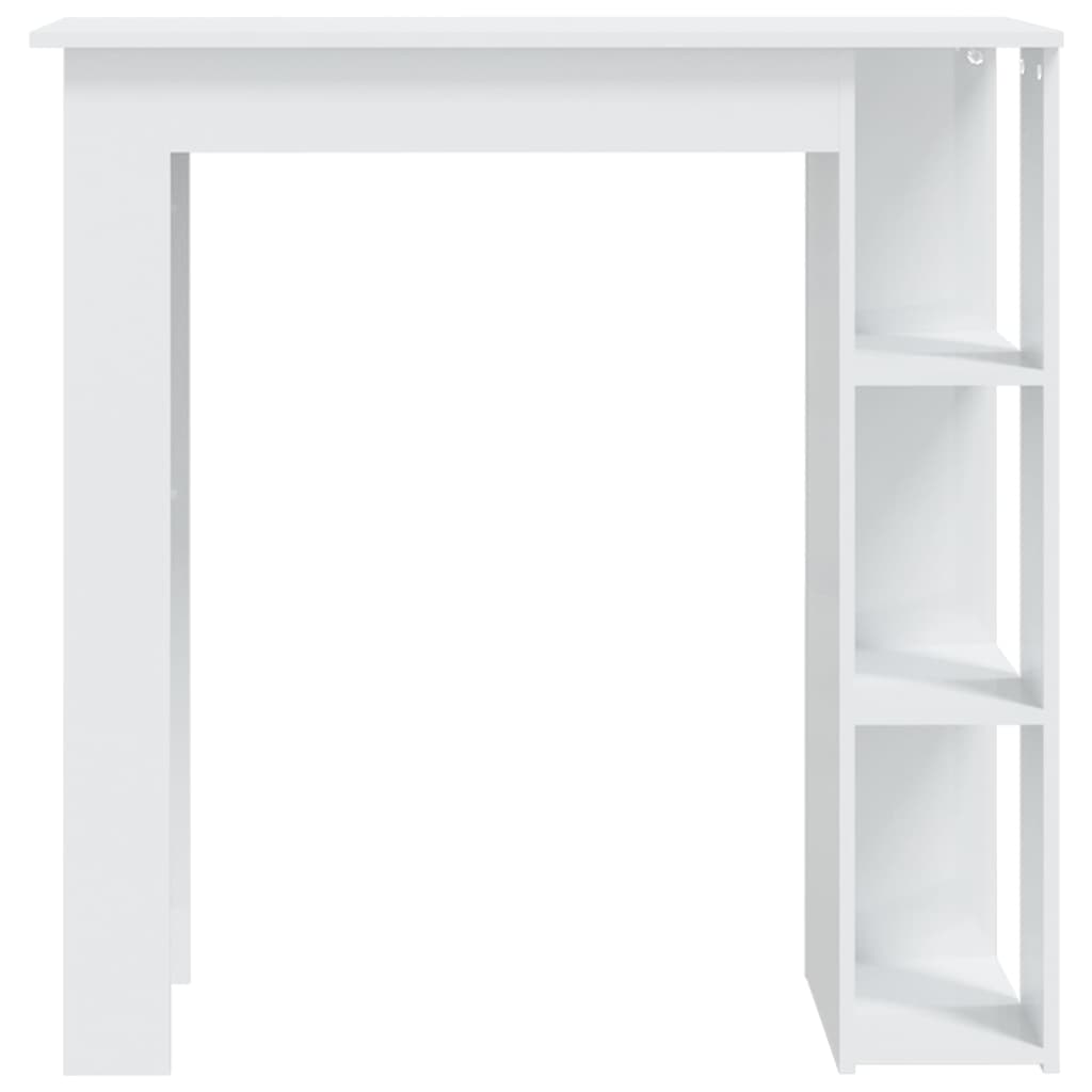 Modern Wooden High Bar Table With Open Storage Shelves Wood Table