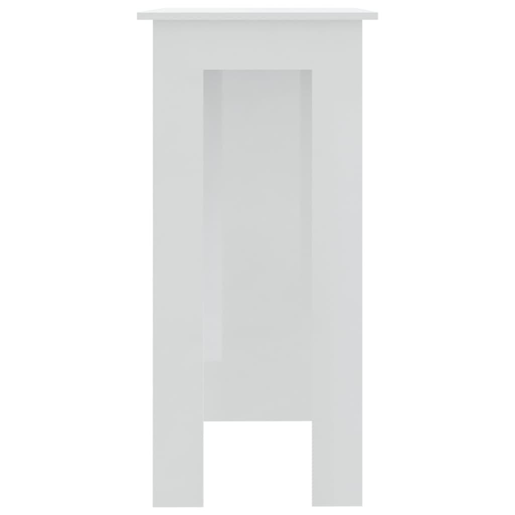 Modern Wooden High Bar Table With Open Storage Shelves Wood Table