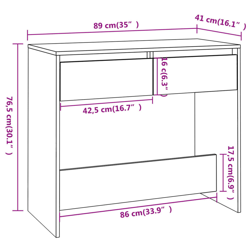 Console Table Concrete Grey 89x41x76.5 cm Steel