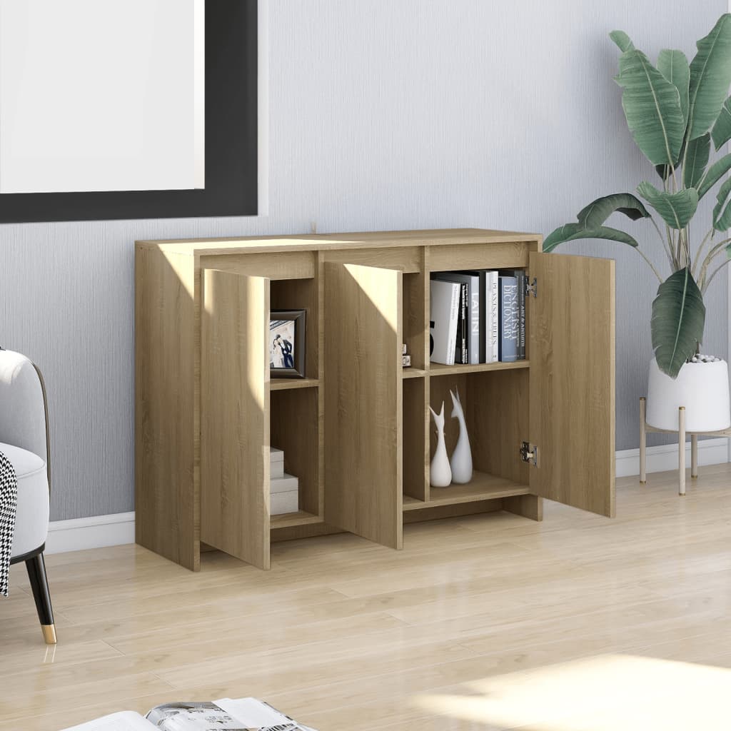 Modern Wooden 3 Door Home Sideboard Storage Cabinet Wood Dining Room Unit