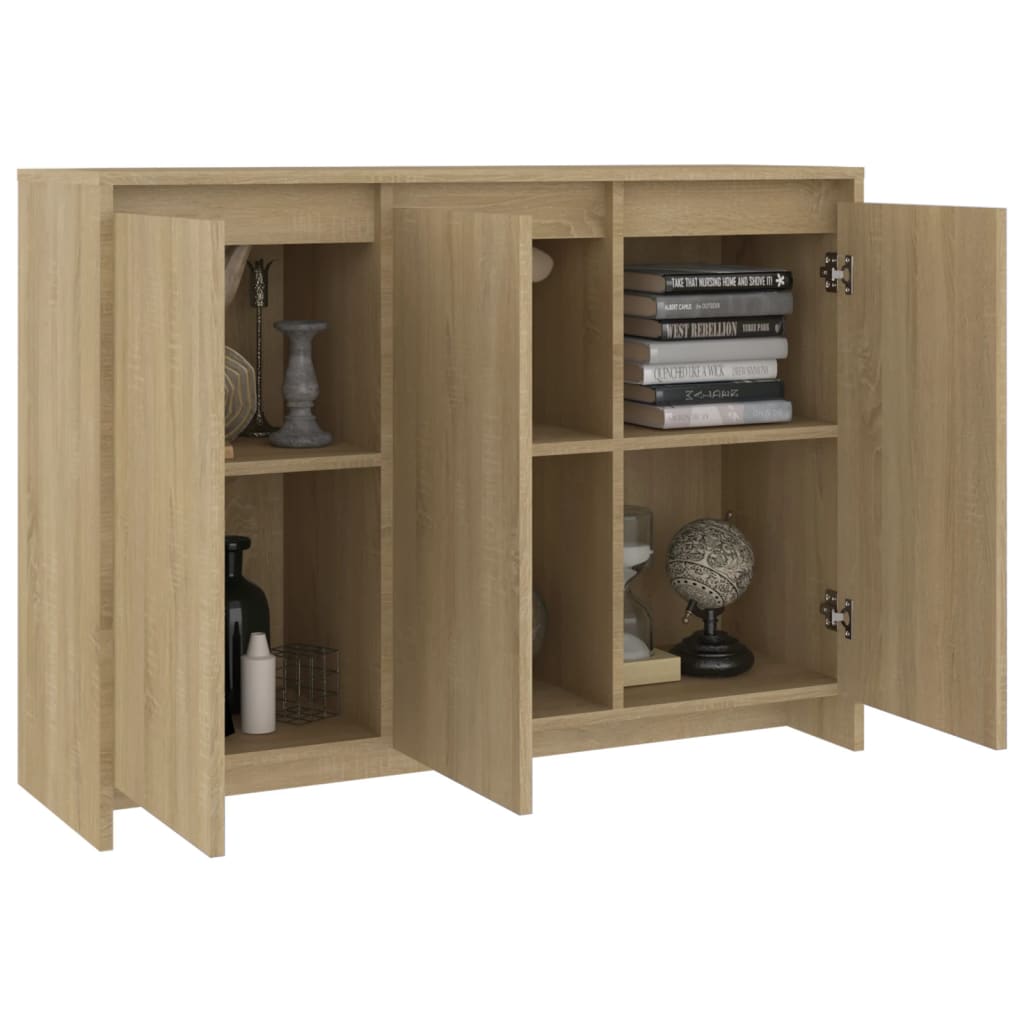 Modern Wooden 3 Door Home Sideboard Storage Cabinet Wood Dining Room Unit