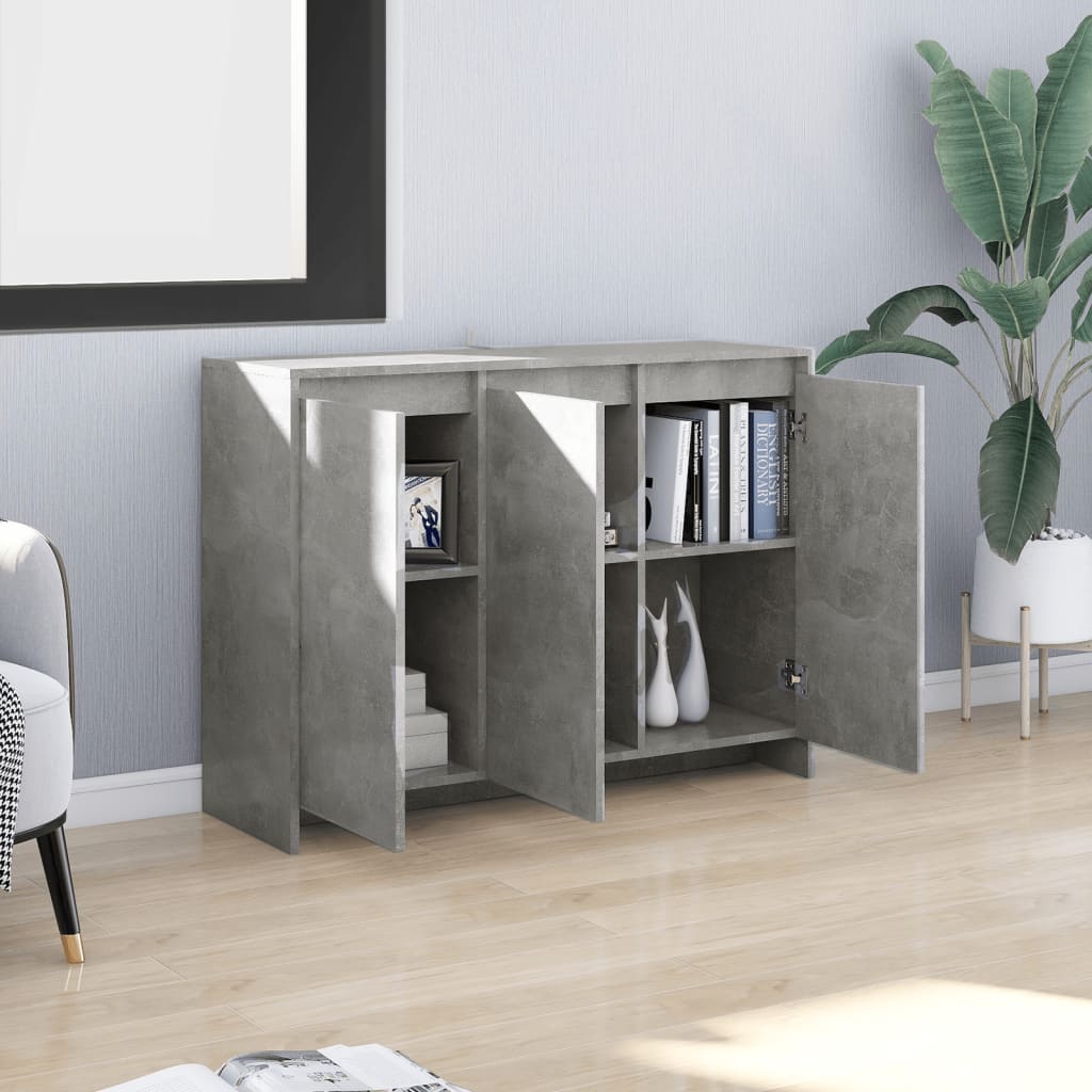 Modern Wooden 3 Door Home Sideboard Storage Cabinet Wood Dining Room Unit