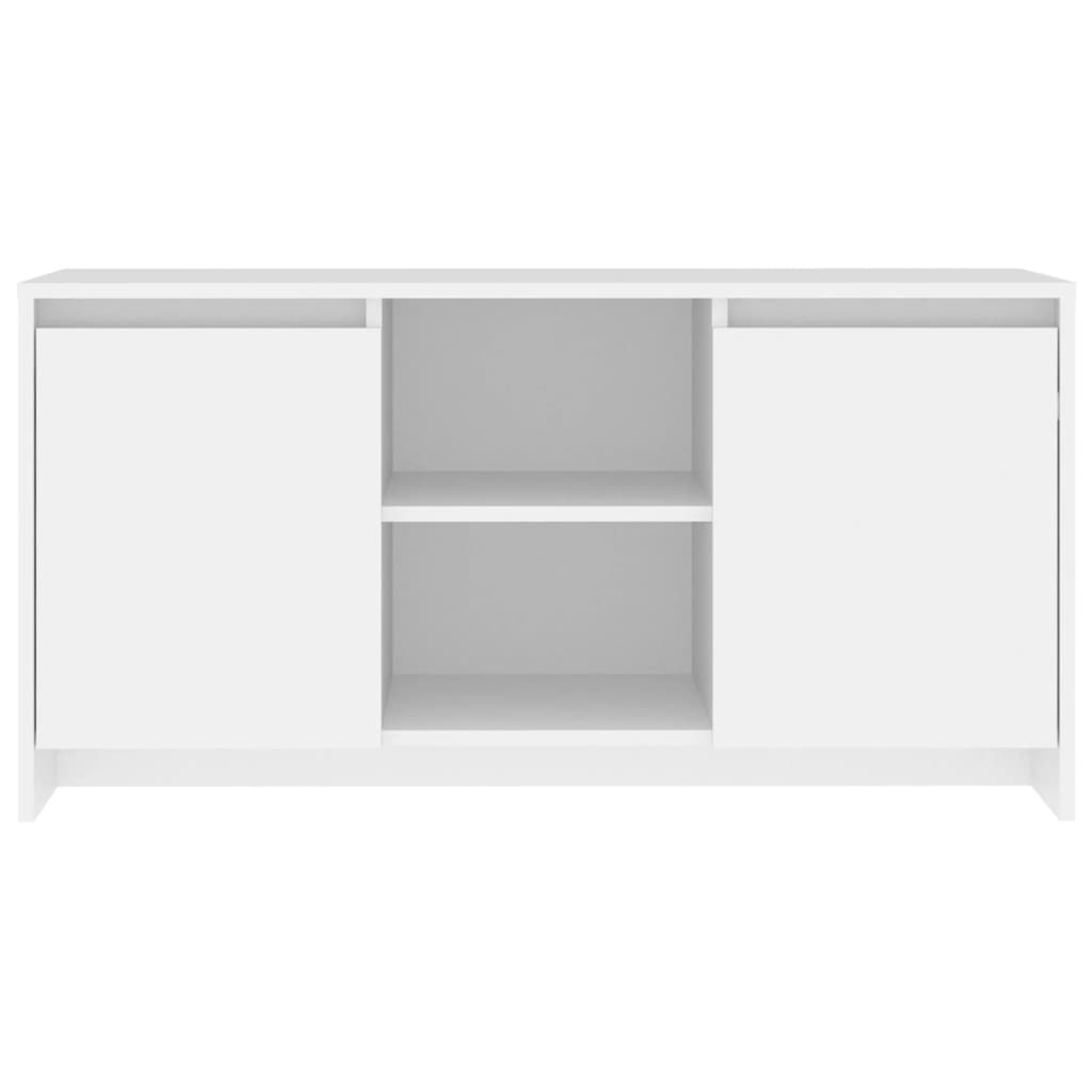 Modern Wooden TV Tele Stand Unit Cabinet With 2 Doors & Open Storage Shelves