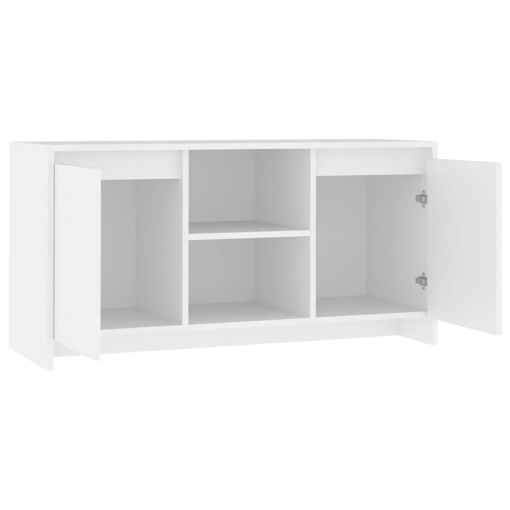 Modern Wooden TV Tele Stand Unit Cabinet With 2 Doors & Open Storage Shelves