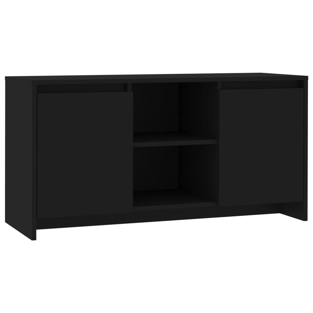 Modern Wooden TV Tele Stand Unit Cabinet With 2 Doors & Open Storage Shelves