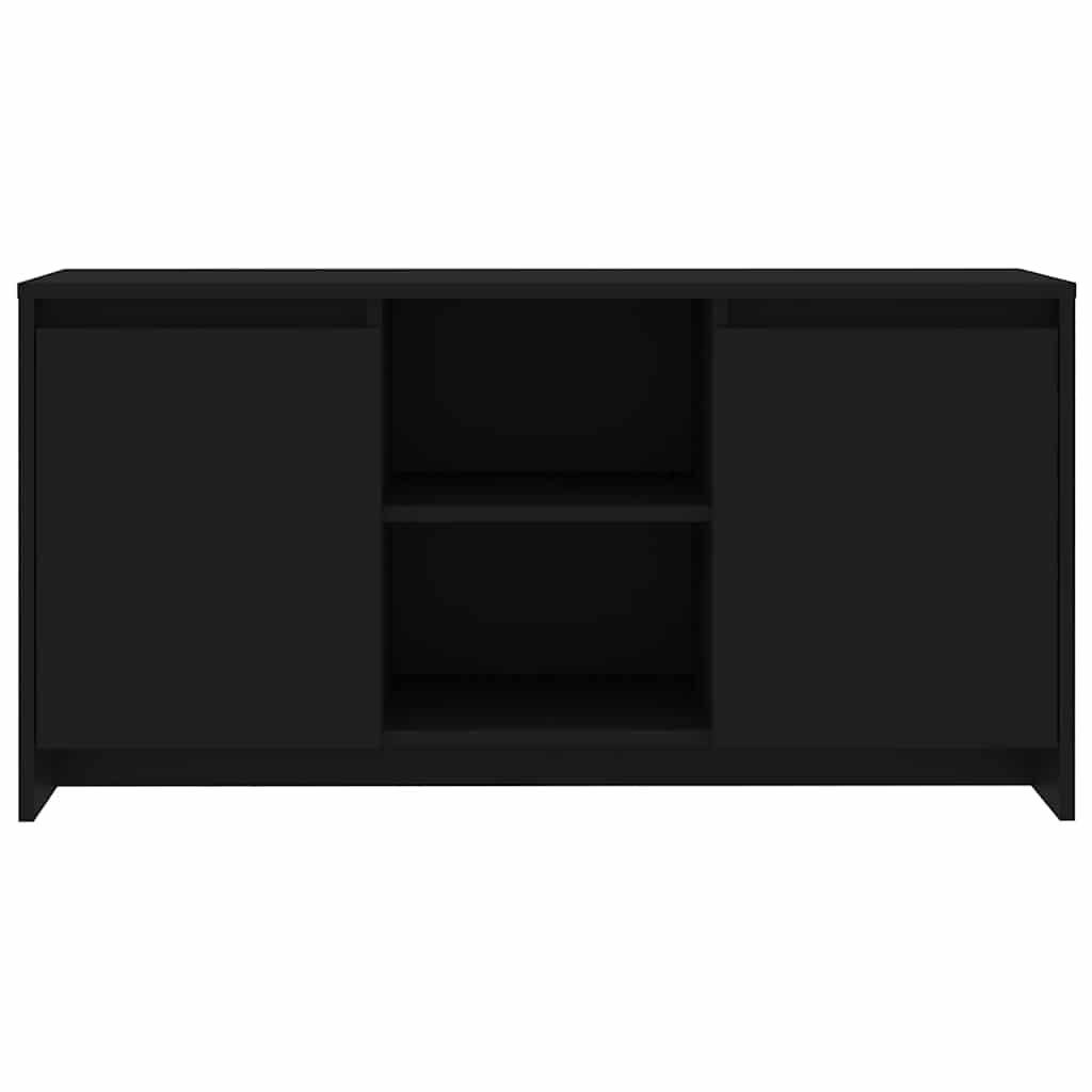 Modern Wooden TV Tele Stand Unit Cabinet With 2 Doors & Open Storage Shelves