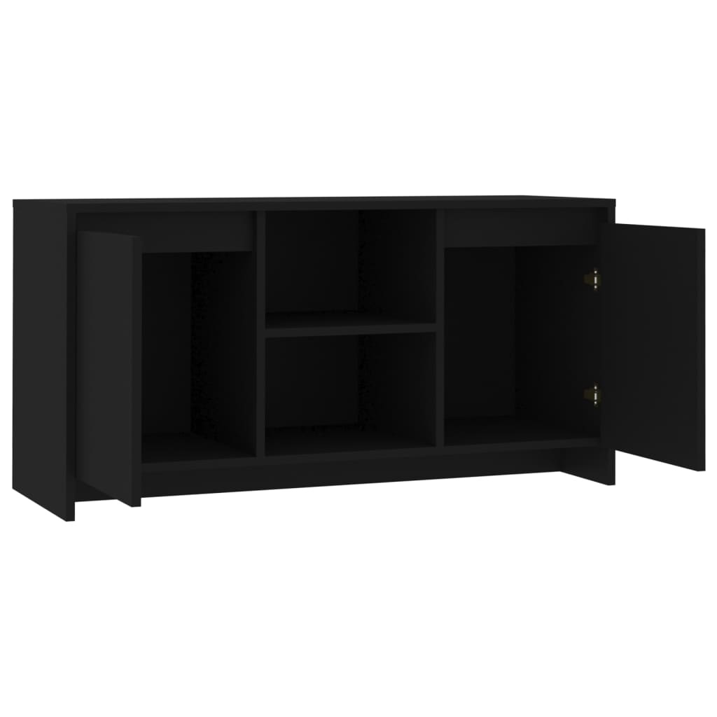 Modern Wooden TV Tele Stand Unit Cabinet With 2 Doors & Open Storage Shelves