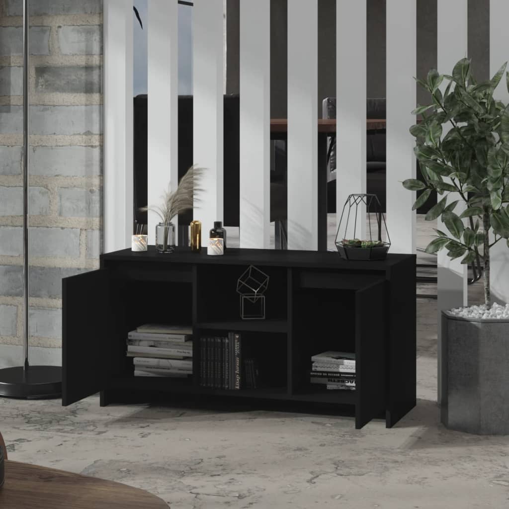 Modern Wooden TV Tele Stand Unit Cabinet With 2 Doors & Open Storage Shelves