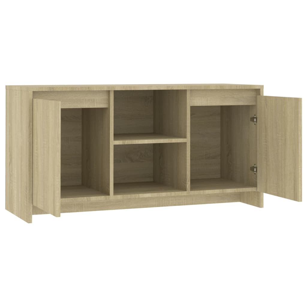 Modern Wooden TV Tele Stand Unit Cabinet With 2 Doors & Open Storage Shelves