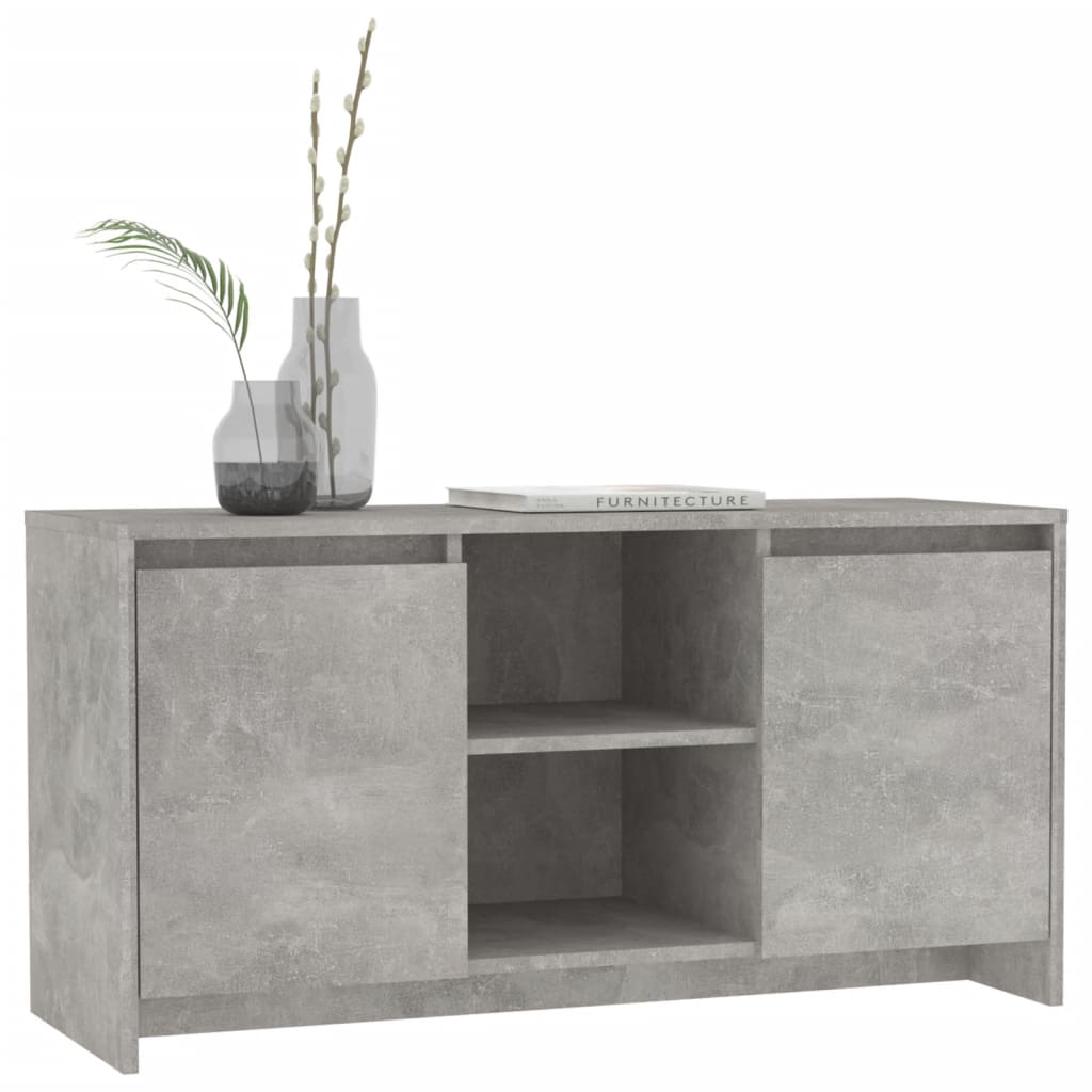 Modern Wooden TV Tele Stand Unit Cabinet With 2 Doors & Open Storage Shelves