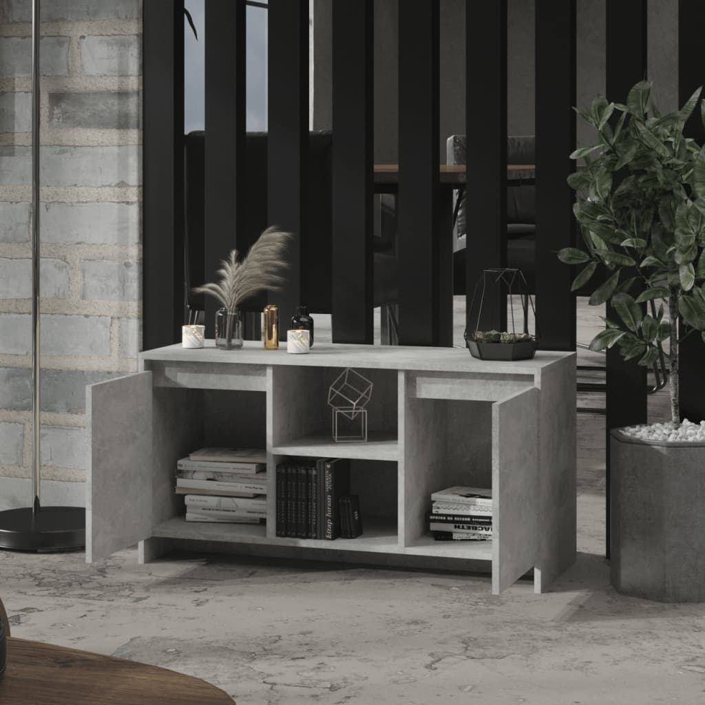 Modern Wooden TV Tele Stand Unit Cabinet With 2 Doors & Open Storage Shelves