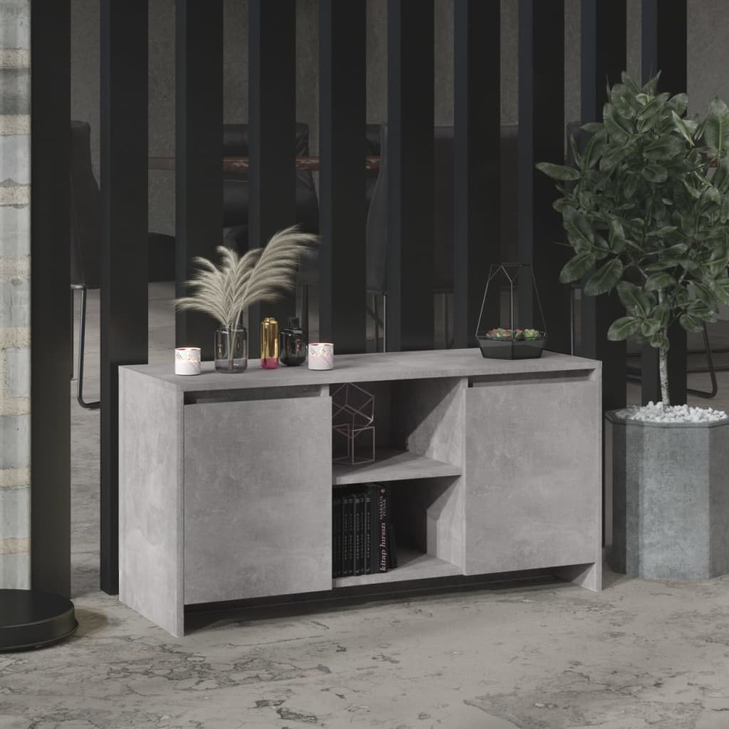 Modern Wooden TV Tele Stand Unit Cabinet With 2 Doors & Open Storage Shelves