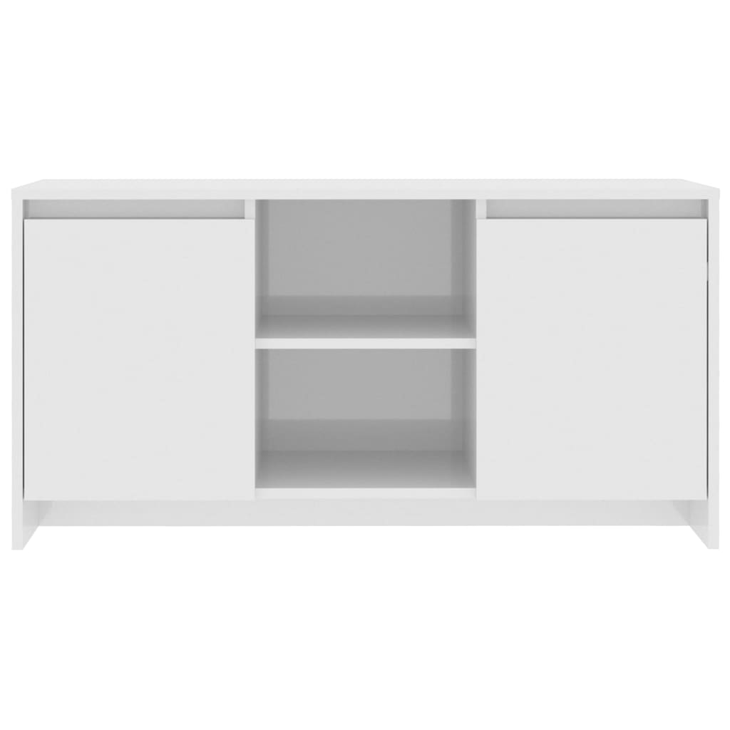 Modern Wooden TV Tele Stand Unit Cabinet With 2 Doors & Open Storage Shelves