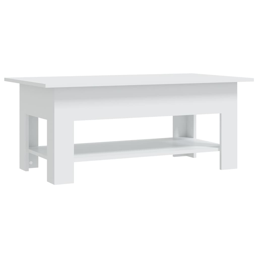 Modern Wooden Living Room Rectangular Coffee Table With Lower Storage Shelf Wood