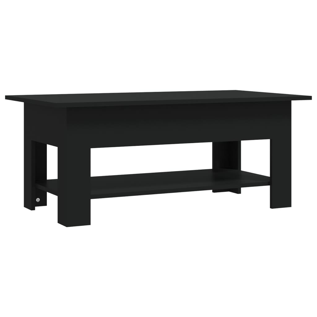 Modern Wooden Living Room Rectangular Coffee Table With Lower Storage Shelf Wood