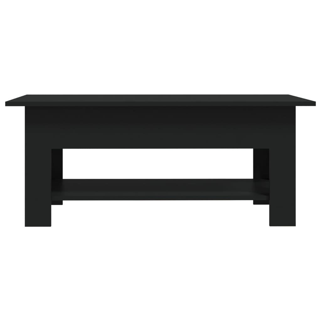 Modern Wooden Living Room Rectangular Coffee Table With Lower Storage Shelf Wood