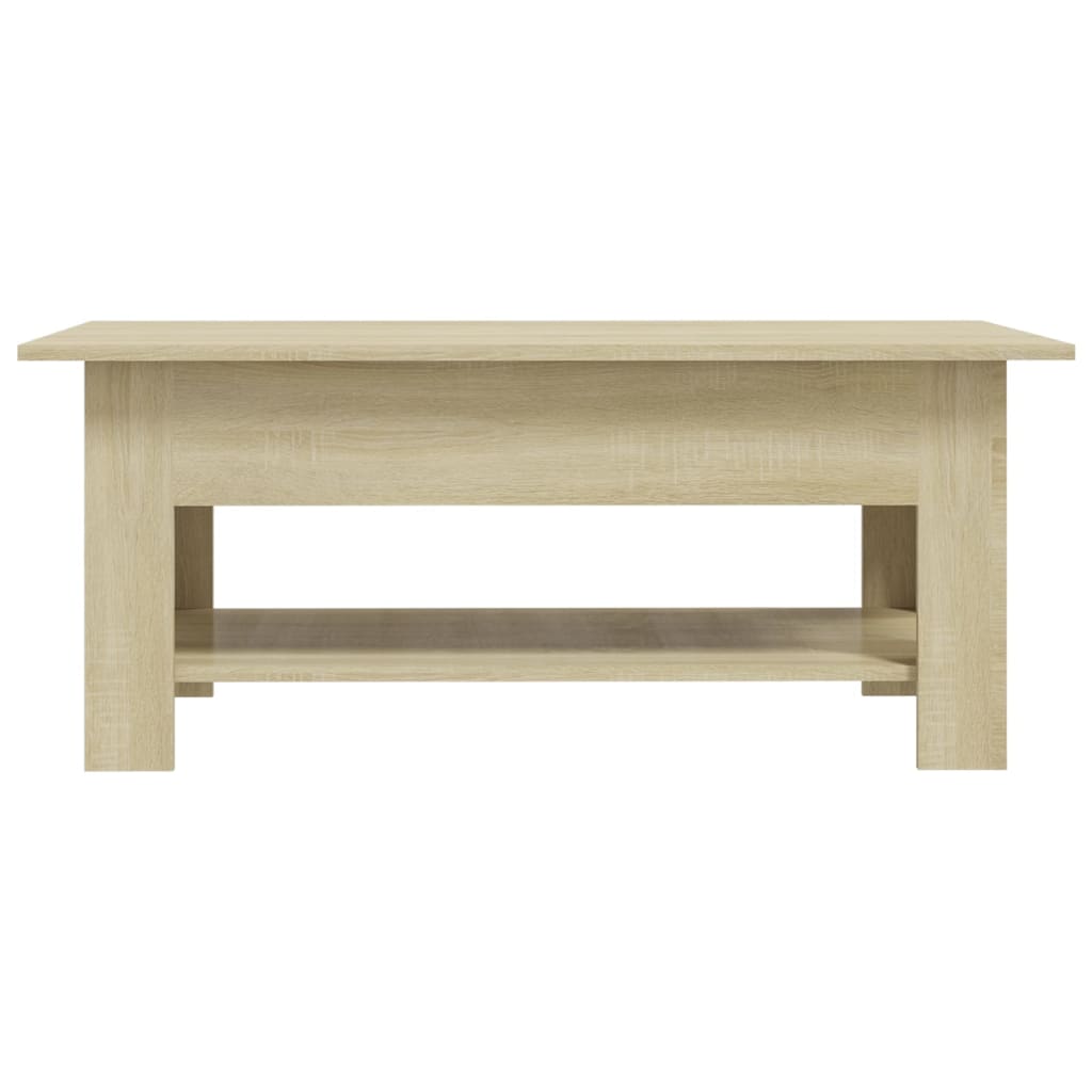 Modern Wooden Living Room Rectangular Coffee Table With Lower Storage Shelf Wood