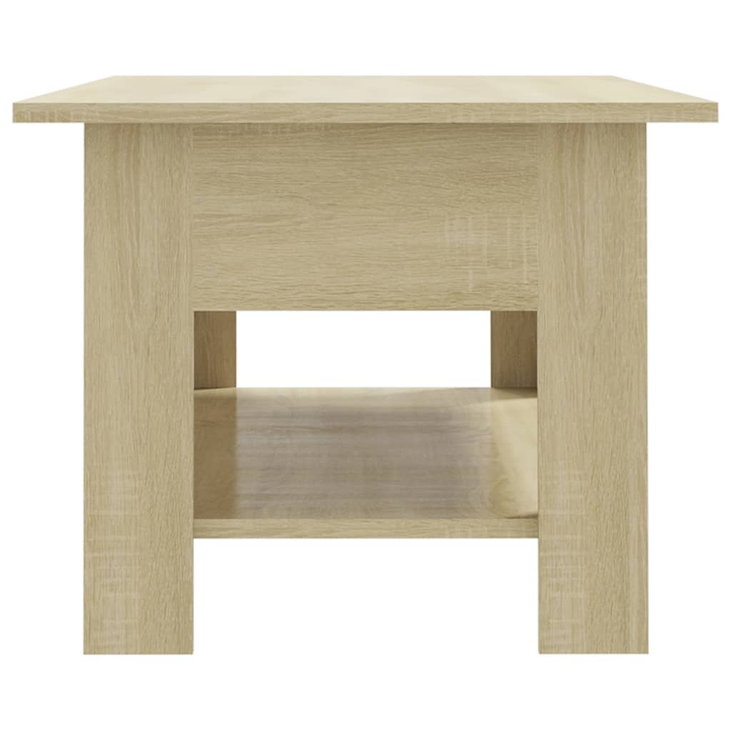 Modern Wooden Living Room Rectangular Coffee Table With Lower Storage Shelf Wood