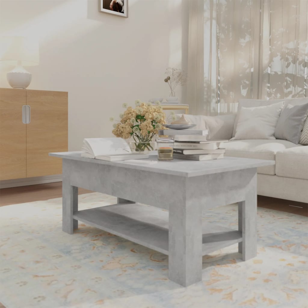 Modern Wooden Living Room Rectangular Coffee Table With Lower Storage Shelf Wood