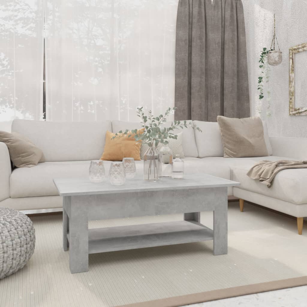 Modern Wooden Living Room Rectangular Coffee Table With Lower Storage Shelf Wood