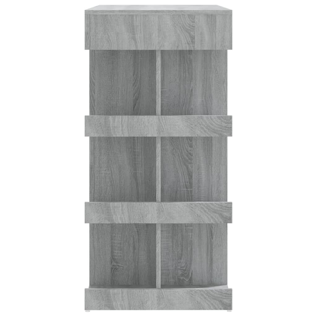 Modern Wooden High Kitchen Bar Dining Table With Open Storage Shelves Wood Tables