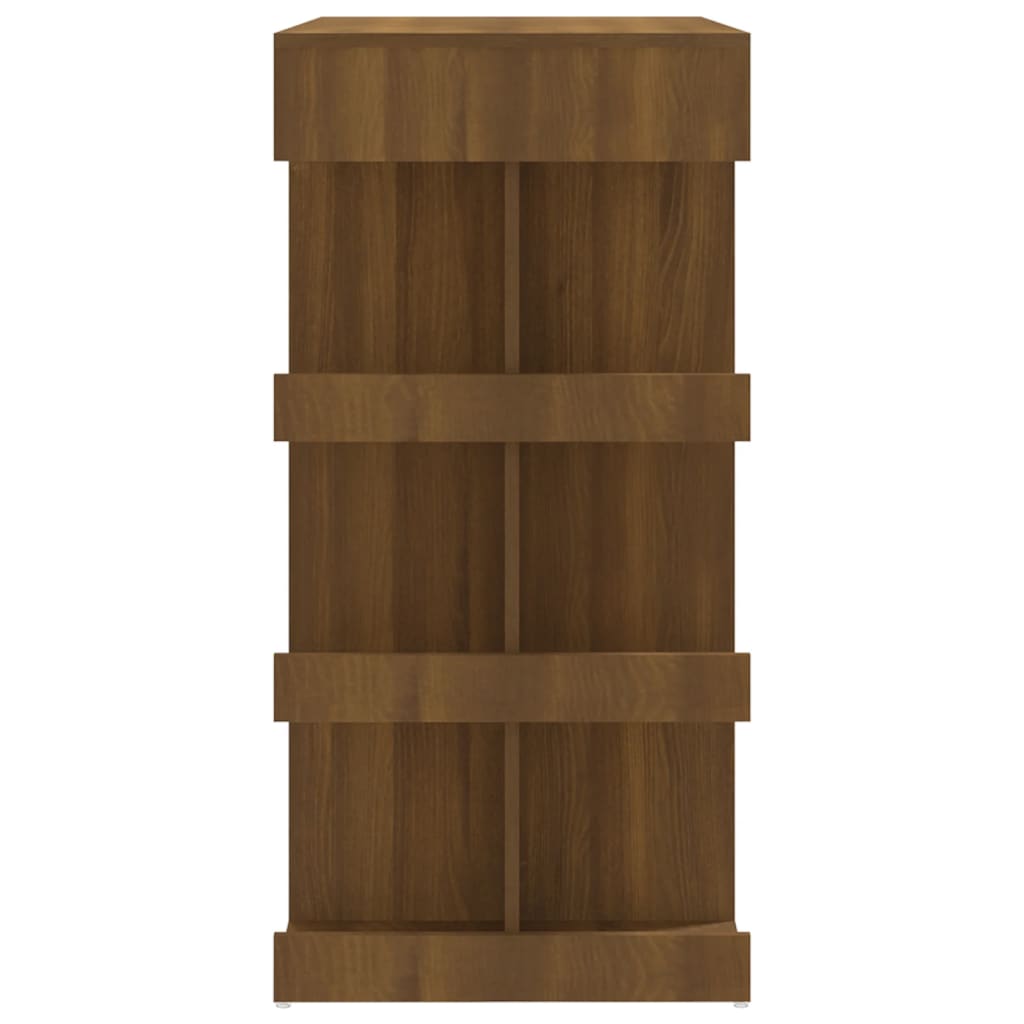 Modern Wooden High Kitchen Bar Dining Table With Open Storage Shelves Wood Tables