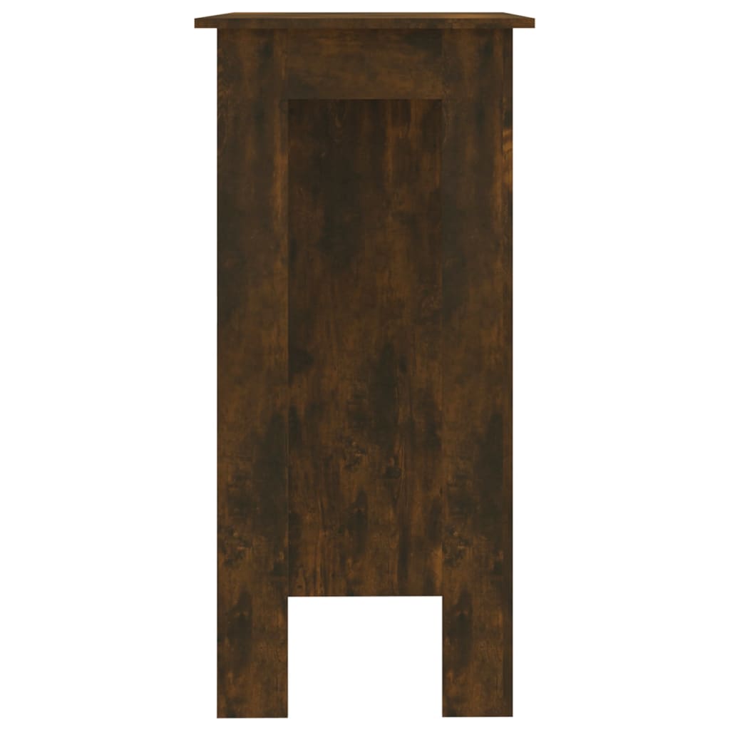 Modern Wooden High Bar Table With Open Storage Shelves Wood Table