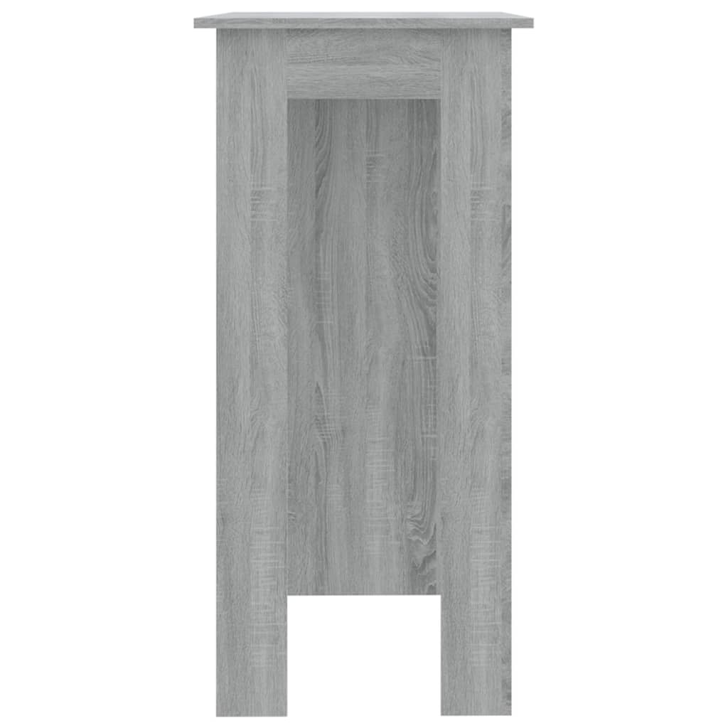 Modern Wooden High Bar Table With Open Storage Shelves Wood Table