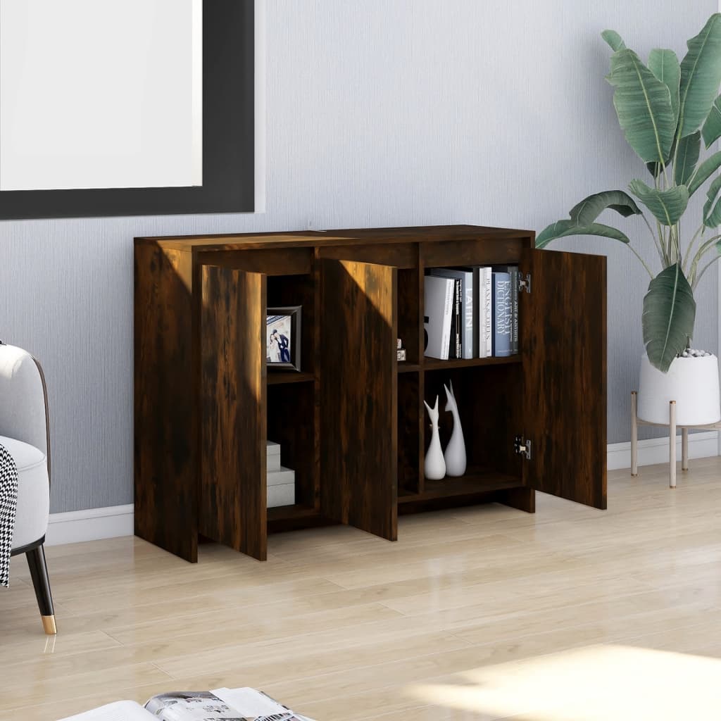 Modern Wooden 3 Door Home Sideboard Storage Cabinet Wood Dining Room Unit