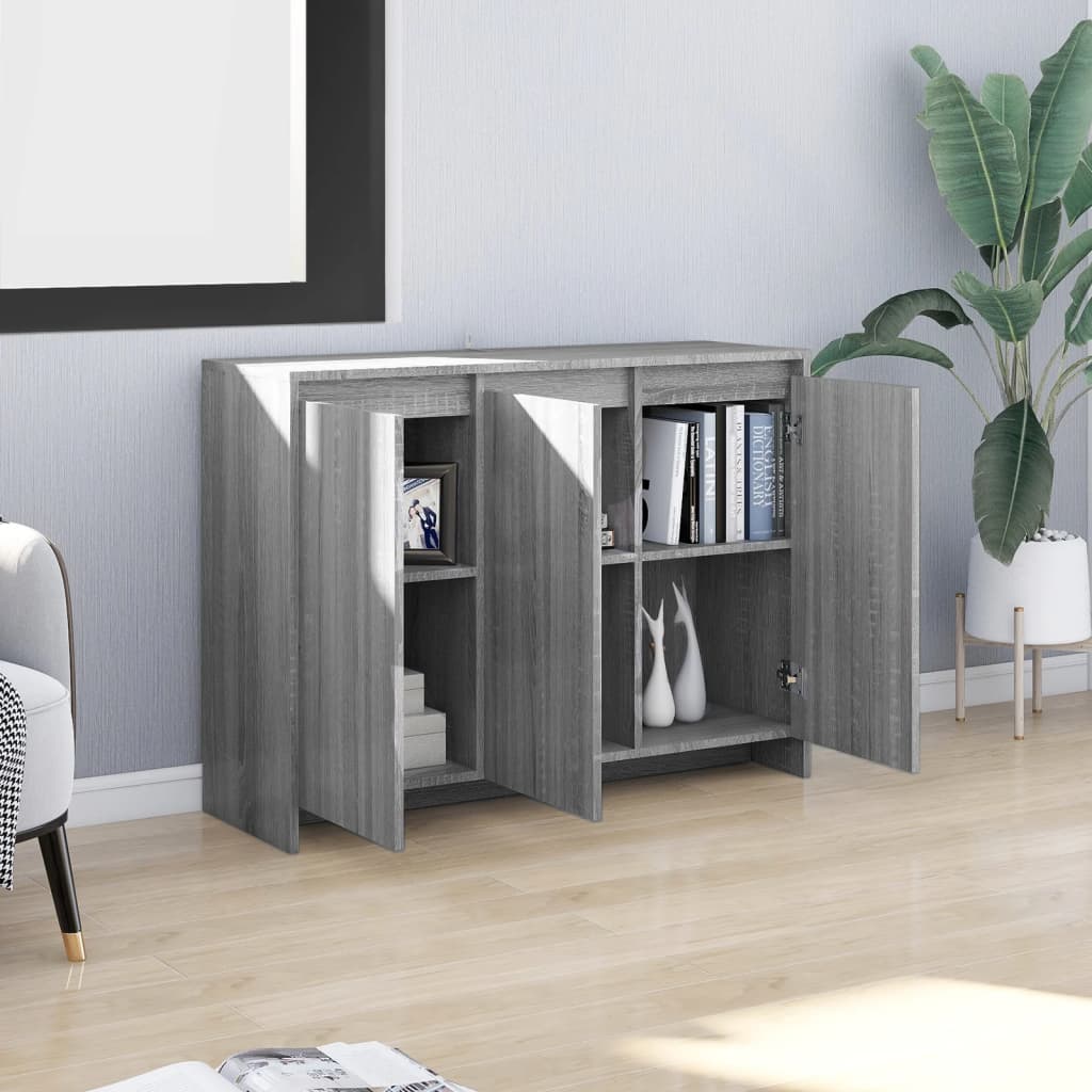 Modern Wooden 3 Door Home Sideboard Storage Cabinet Wood Dining Room Unit
